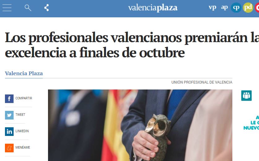 Els professionals valencians premiaran l’excel·lència a la fi d’octubre