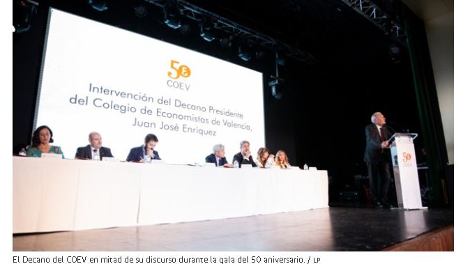 Las Provincias: El Colegio de Economistas de Valencia cumple medio siglo
